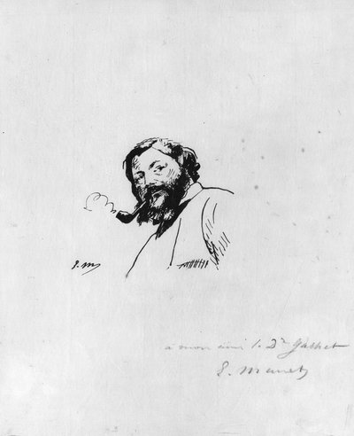 Portrait of Gustave Courbet by Édouard Manet